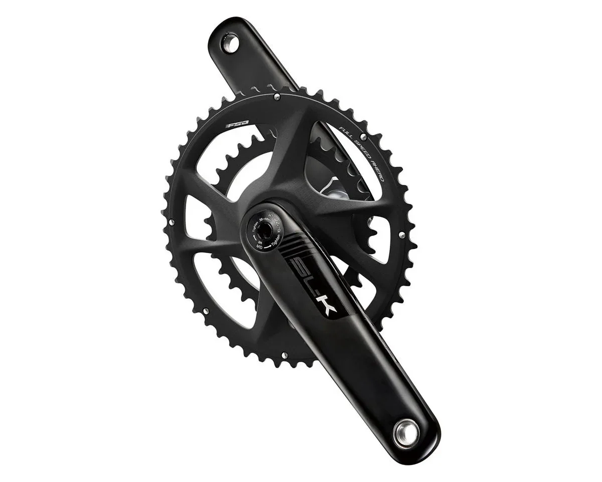 Full Speed Ahead SL-K 2x Modular Carbon Crankset (Black) (For Shimano HG+ 12-Speed) (165mm) (50/40T) (30mm 386EVO Spi...